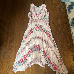 White House Black Market pleated floral dress